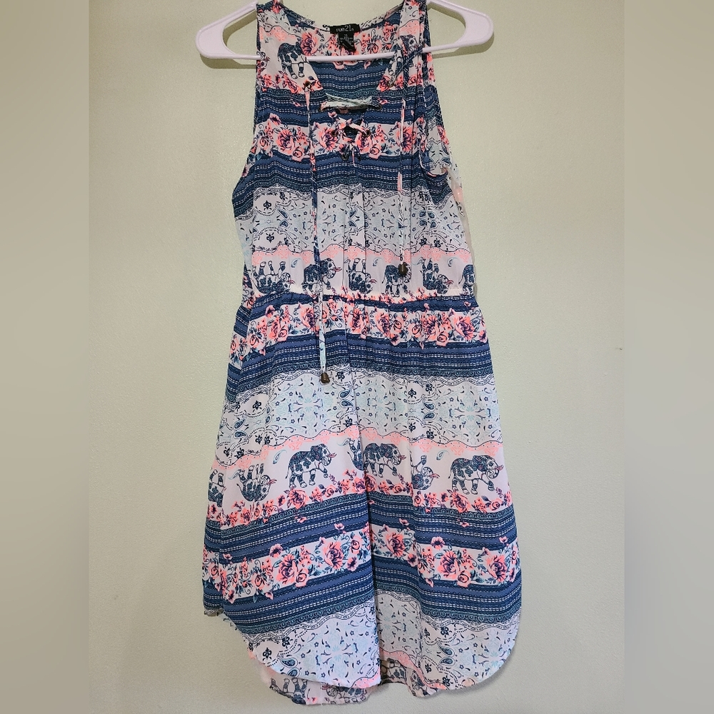 Rue 21 Lace Up Elephant Print Dress XL